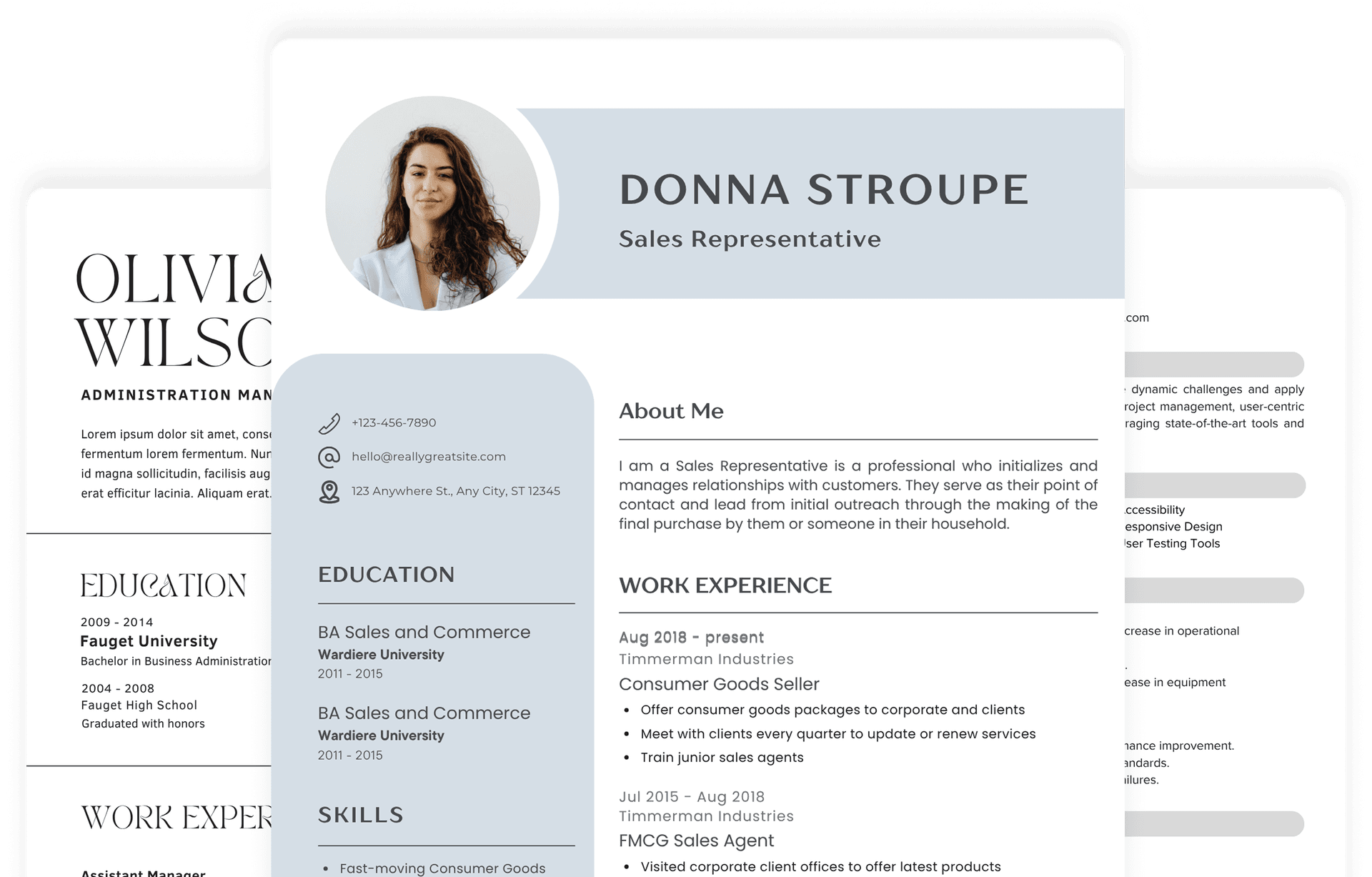 Resume templates preview